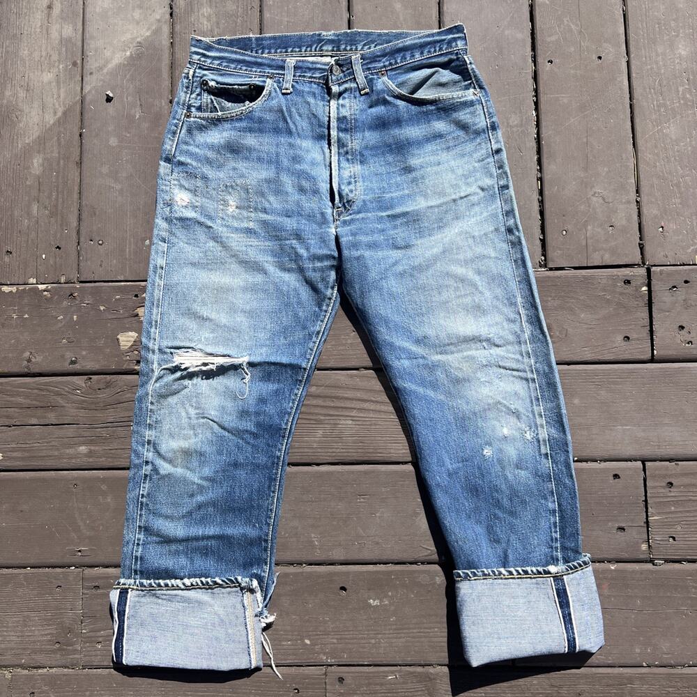 Vintage Levi's 501XX 60s Jeans Men's W32 L30 Indigo Denim Big E Lemon Stitch V